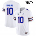 Youth Florida Gators #10 Ja'Quavion Fraziars NCAA Nike White Authentic Stitched College Football Jersey RNC0662PX